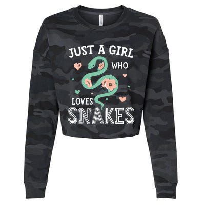 Just A Girl Who Loves Snakes Women Snake Lover Cropped Pullover Crew