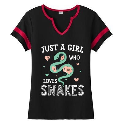 Just A Girl Who Loves Snakes Women Snake Lover Ladies Halftime Notch Neck Tee