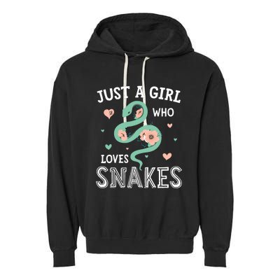 Just A Girl Who Loves Snakes Women Snake Lover Garment-Dyed Fleece Hoodie