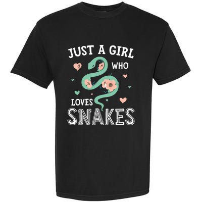 Just A Girl Who Loves Snakes Women Snake Lover Garment-Dyed Heavyweight T-Shirt