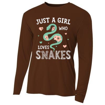 Just A Girl Who Loves Snakes Women Snake Lover Cooling Performance Long Sleeve Crew