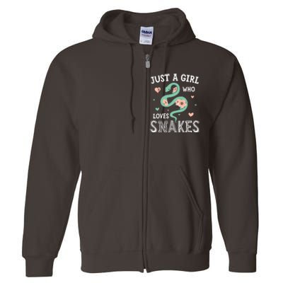 Just A Girl Who Loves Snakes Women Snake Lover Full Zip Hoodie