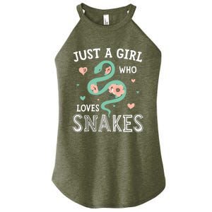 Just A Girl Who Loves Snakes Women Snake Lover Women's Perfect Tri Rocker Tank