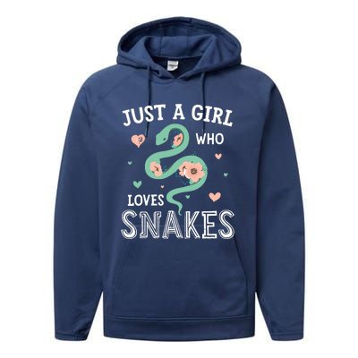 Just A Girl Who Loves Snakes Women Snake Lover Performance Fleece Hoodie