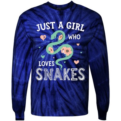 Just A Girl Who Loves Snakes Women Snake Lover Tie-Dye Long Sleeve Shirt