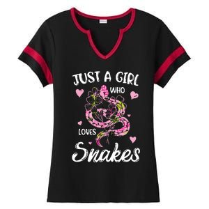 Just A Girl Who Loves Snakes Women Snake Lover Ladies Halftime Notch Neck Tee