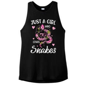 Just A Girl Who Loves Snakes Women Snake Lover Ladies PosiCharge Tri-Blend Wicking Tank