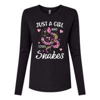 Just A Girl Who Loves Snakes Women Snake Lover Womens Cotton Relaxed Long Sleeve T-Shirt