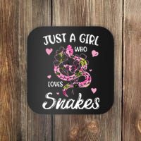 Just A Girl Who Loves Snakes Women Snake Lover Coaster