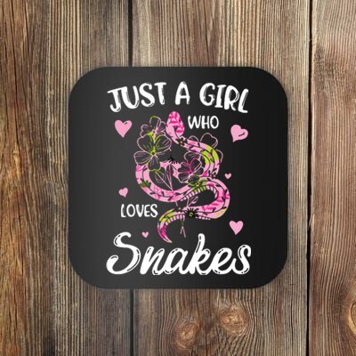 Just A Girl Who Loves Snakes Women Snake Lover Coaster