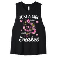 Just A Girl Who Loves Snakes Women Snake Lover Women's Racerback Cropped Tank