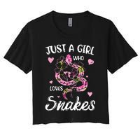 Just A Girl Who Loves Snakes Women Snake Lover Women's Crop Top Tee