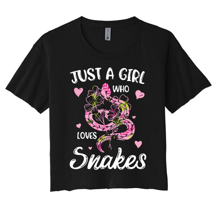 Just A Girl Who Loves Snakes Women Snake Lover Women's Crop Top Tee