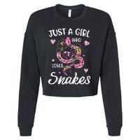 Just A Girl Who Loves Snakes Women Snake Lover Cropped Pullover Crew