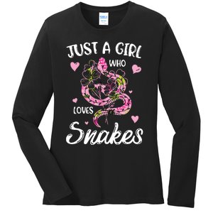 Just A Girl Who Loves Snakes Women Snake Lover Ladies Long Sleeve Shirt