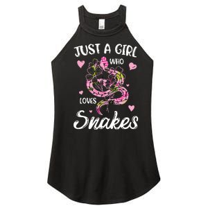 Just A Girl Who Loves Snakes Women Snake Lover Women's Perfect Tri Rocker Tank