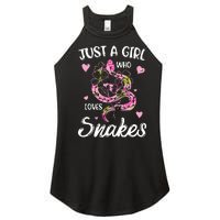 Just A Girl Who Loves Snakes Women Snake Lover Women's Perfect Tri Rocker Tank