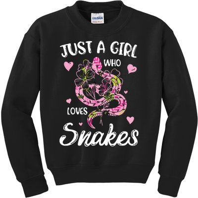 Just A Girl Who Loves Snakes Women Snake Lover Kids Sweatshirt