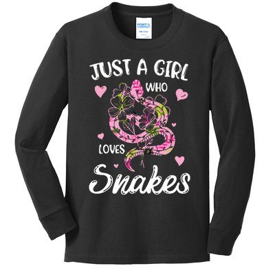 Just A Girl Who Loves Snakes Women Snake Lover Kids Long Sleeve Shirt