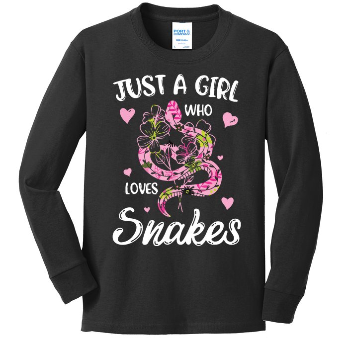 Just A Girl Who Loves Snakes Women Snake Lover Kids Long Sleeve Shirt