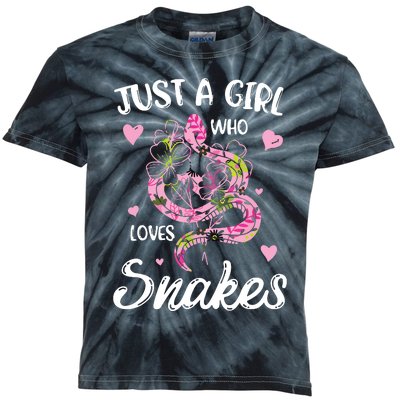 Just A Girl Who Loves Snakes Women Snake Lover Kids Tie-Dye T-Shirt