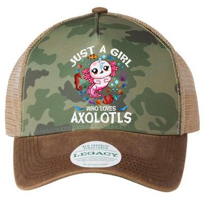Just A Girl Who Loves Axolotls Cute Axolotl Legacy Tie Dye Trucker Hat