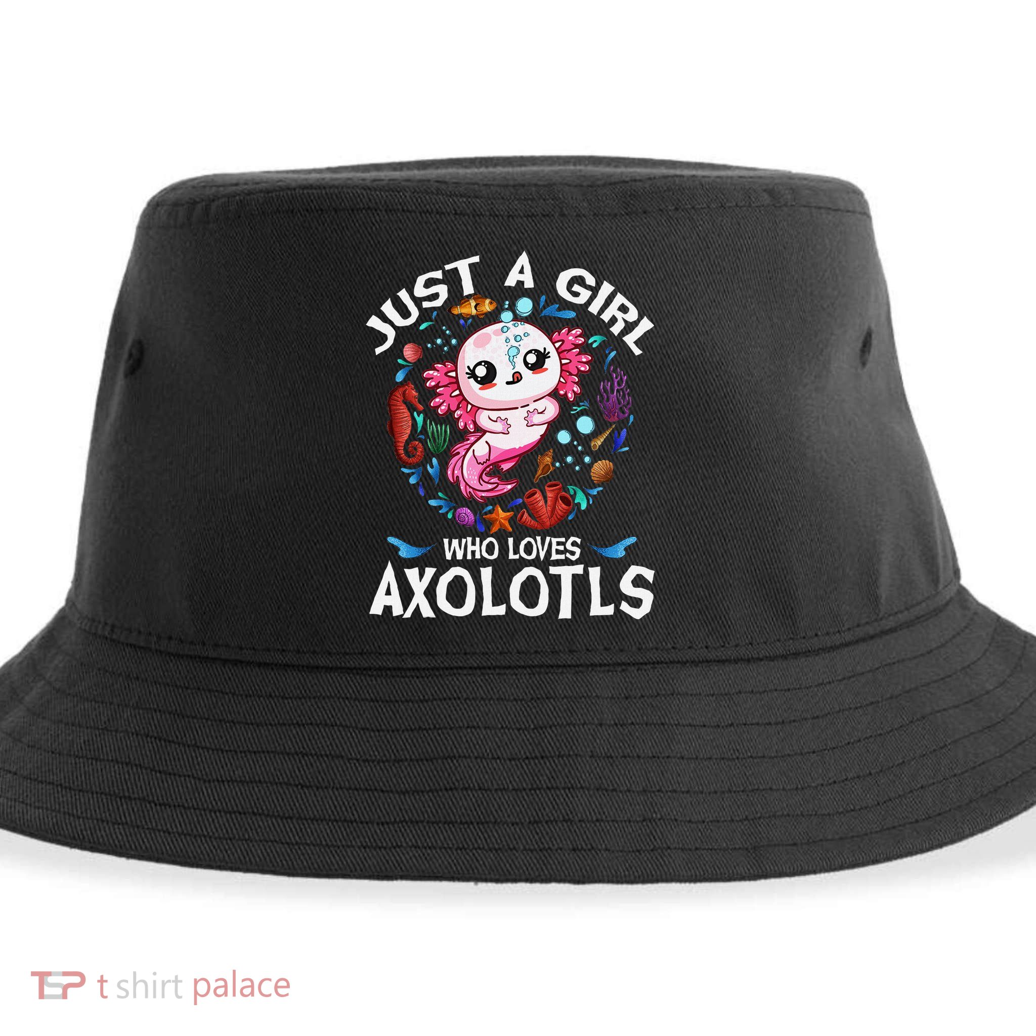 Just A Girl Who Loves Axolotls Cute Axolotl Sustainable Bucket Hat