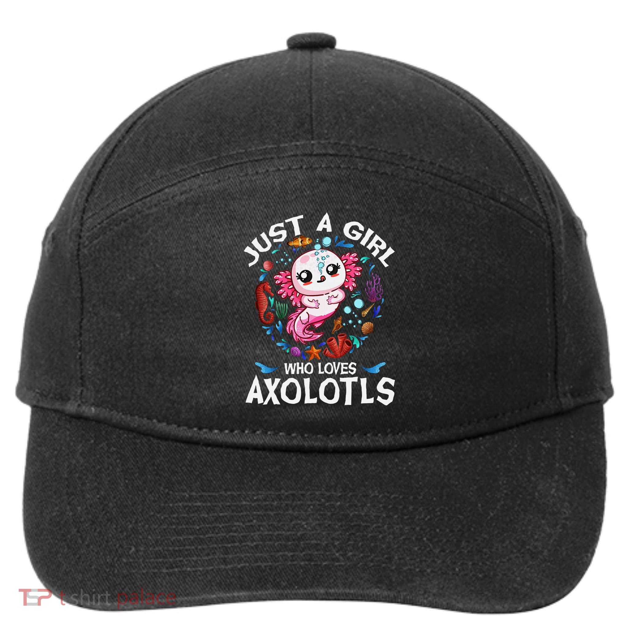 Just A Girl Who Loves Axolotls Cute Axolotl 7-Panel Snapback Hat