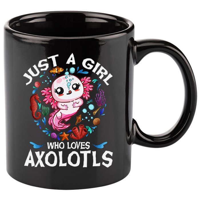Just A Girl Who Loves Axolotls Cute Axolotl 11oz C Handle Ceramic Mug