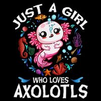 Just A Girl Who Loves Axolotls Cute Axolotl Cropped Pullover Crew