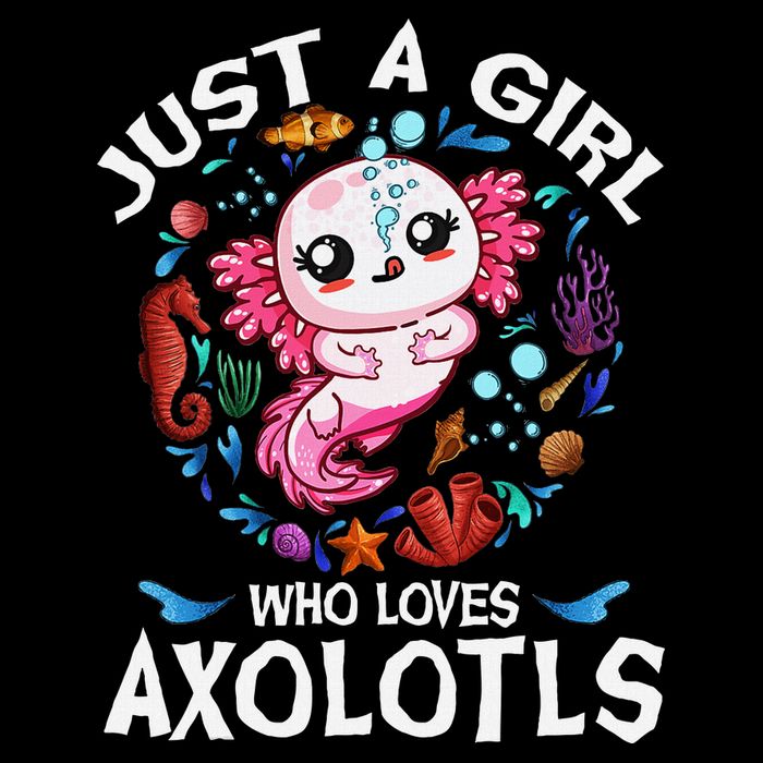 Just A Girl Who Loves Axolotls Cute Axolotl Cropped Pullover Crew