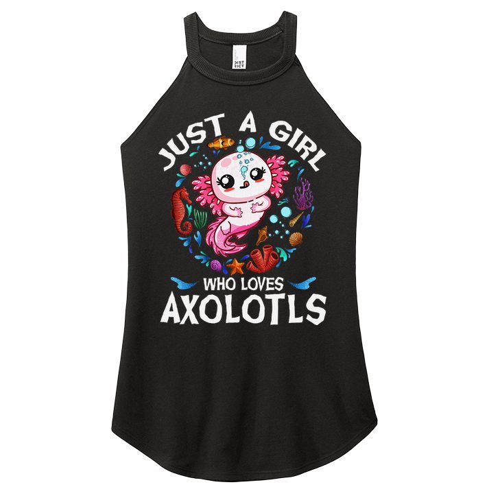 Just A Girl Who Loves Axolotls Cute Axolotl Women's Perfect Tri Rocker Tank