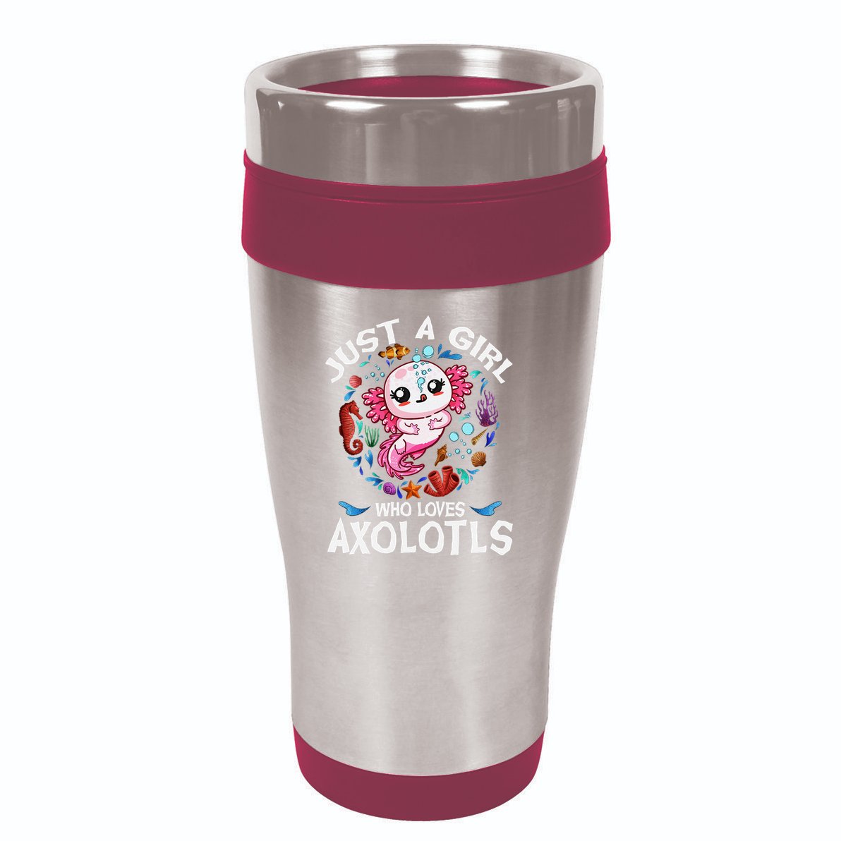 Just A Girl Who Loves Axolotls Cute Axolotl 16oz Travel Tumbler