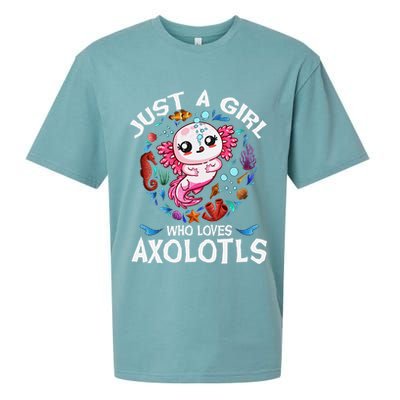 Just A Girl Who Loves Axolotls Cute Axolotl Sueded Cloud Jersey T-Shirt