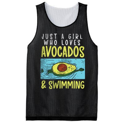 Just A Girl Who Loves Avocados And Swimming Avocado Swim Mesh Reversible Basketball Jersey Tank