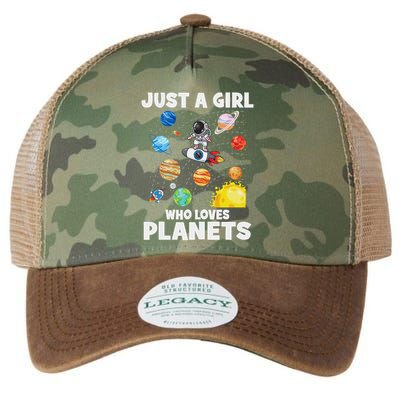Just A Girl Who Loves Planets Solar System Space Astronaut Legacy Tie Dye Trucker Hat