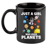 Just A Girl Who Loves Planets Solar System Space Astronaut 11oz C Handle Ceramic Mug