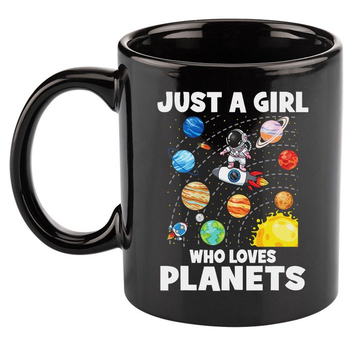 Just A Girl Who Loves Planets Solar System Space Astronaut 11oz C Handle Ceramic Mug