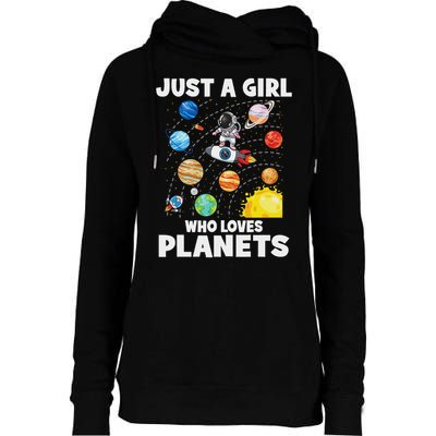 Just A Girl Who Loves Planets Solar System Space Astronaut Womens Funnel Neck Pullover Hood