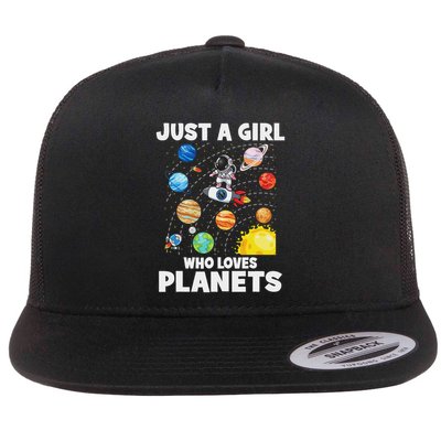 Just A Girl Who Loves Planets Solar System Space Astronaut Flatbill Hat