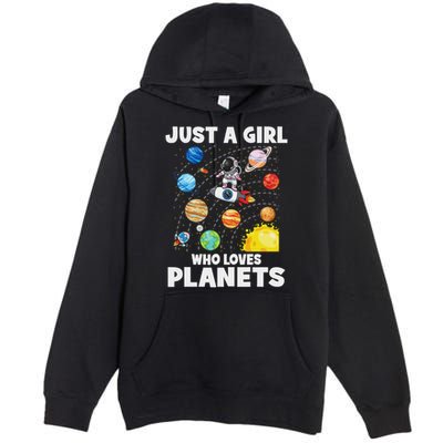 Just A Girl Who Loves Planets Solar System Space Astronaut Premium Pullover Hoodie
