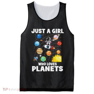 Just A Girl Who Loves Planets Solar System Space Astronaut Mesh Reversible Basketball Jersey Tank