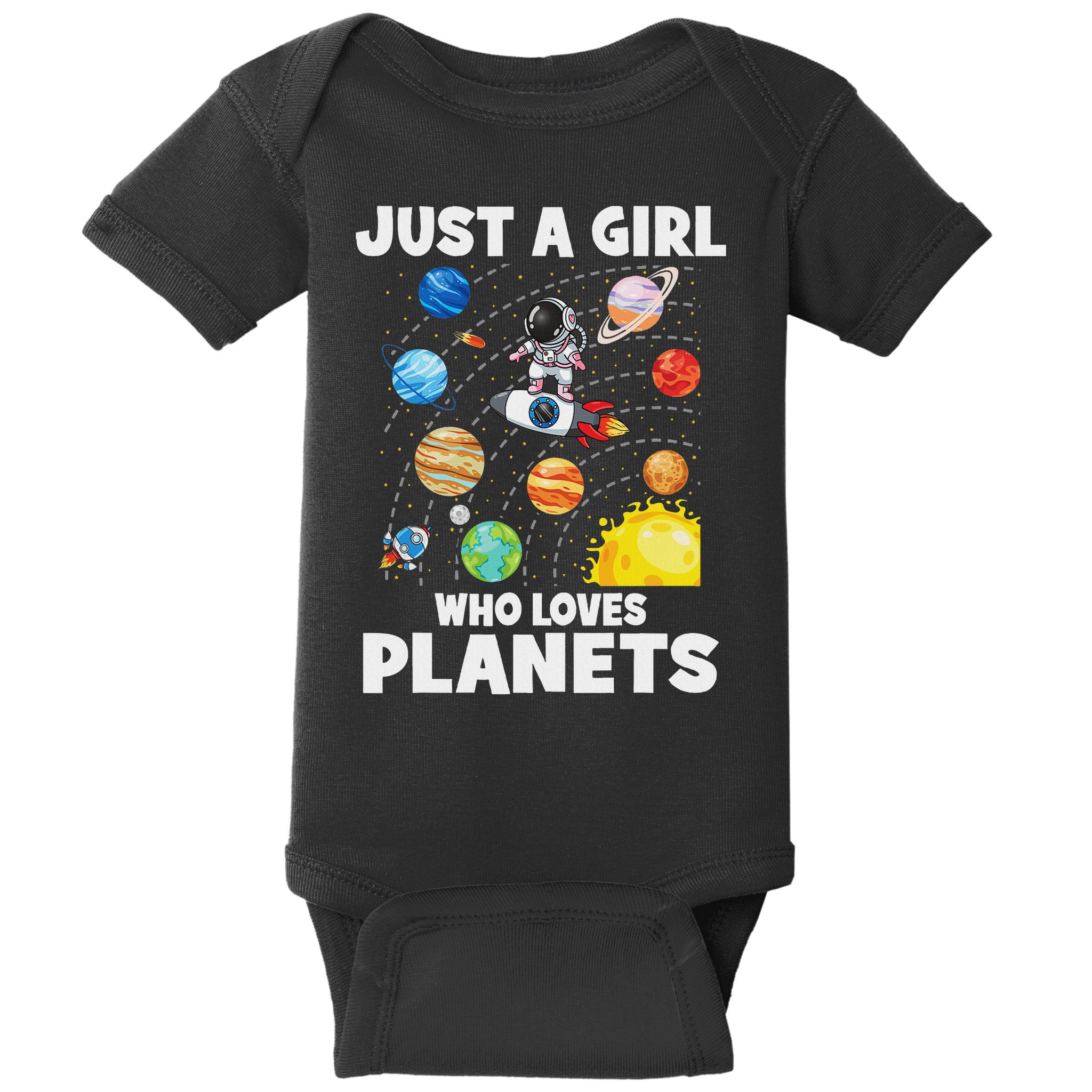 Just A Girl Who Loves Planets Solar System Space Astronaut Baby Bodysuit