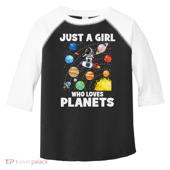 Just A Girl Who Loves Planets Solar System Space Astronaut Toddler Fine Jersey T-Shirt