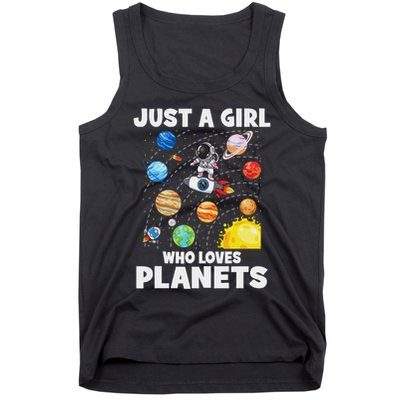 Just A Girl Who Loves Planets Solar System Space Astronaut Tank Top