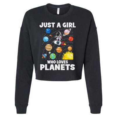 Just A Girl Who Loves Planets Solar System Space Astronaut Cropped Pullover Crew