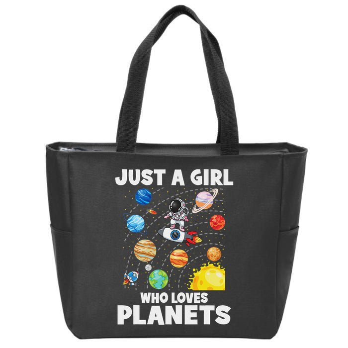 Just A Girl Who Loves Planets Solar System Space Astronaut Zip Tote Bag