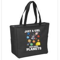 Just A Girl Who Loves Planets Solar System Space Astronaut Zip Tote Bag