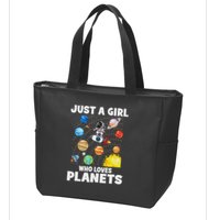 Just A Girl Who Loves Planets Solar System Space Astronaut Zip Tote Bag