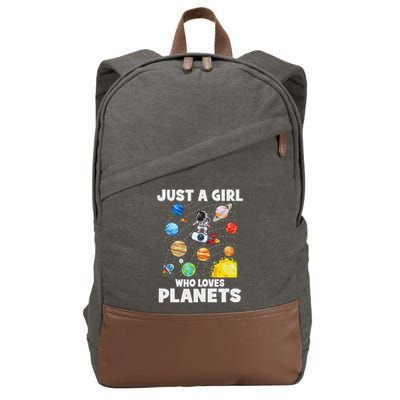 Just A Girl Who Loves Planets Solar System Space Astronaut Cotton Canvas Backpack